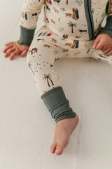 Long Sleeve Zip Romper in Nativity