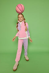 Color Block Pullover - Pink & Lilac