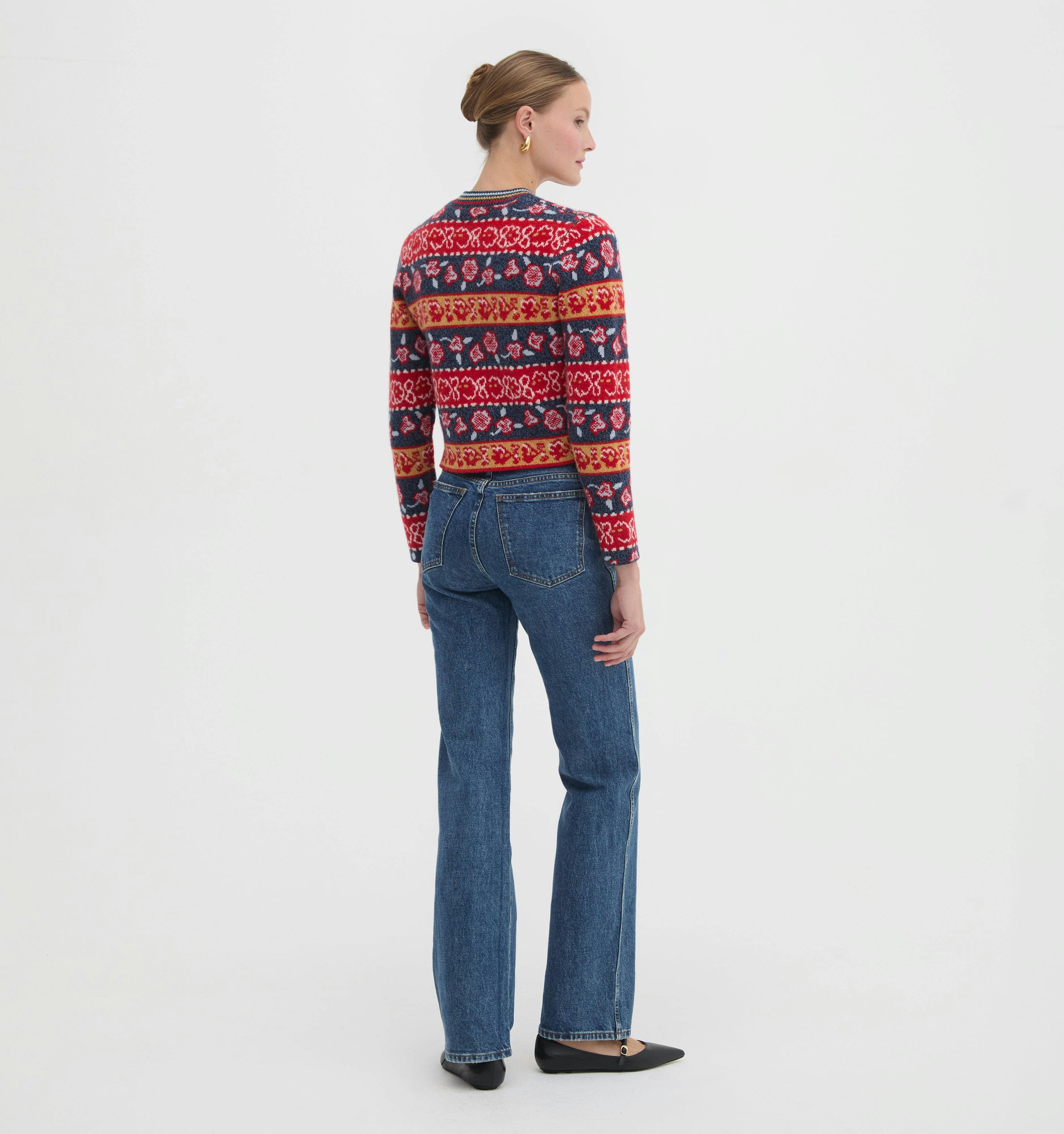 The Sonnet Cardigan - Lech Floral Stripe Red