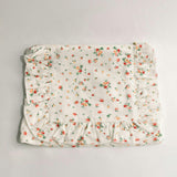 Clementine Bloom Timeless Floral Ruffle Zipper Pouch