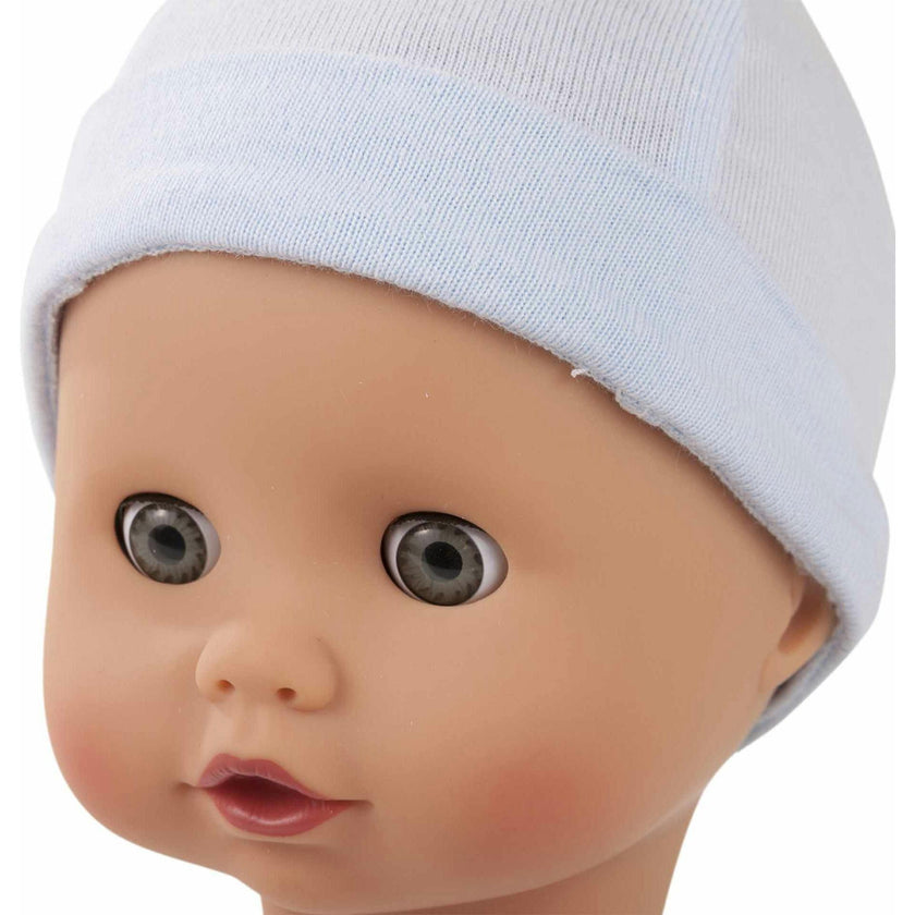 Muffin to Dress 13" Soft Cloth/Vinyl Baby Doll in Blue with Blue Sleeping Eyes