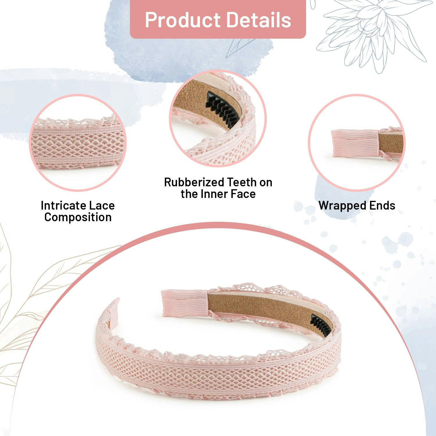 Halo Luxe Mae Lattice Lace Headband - Ballet Slipper