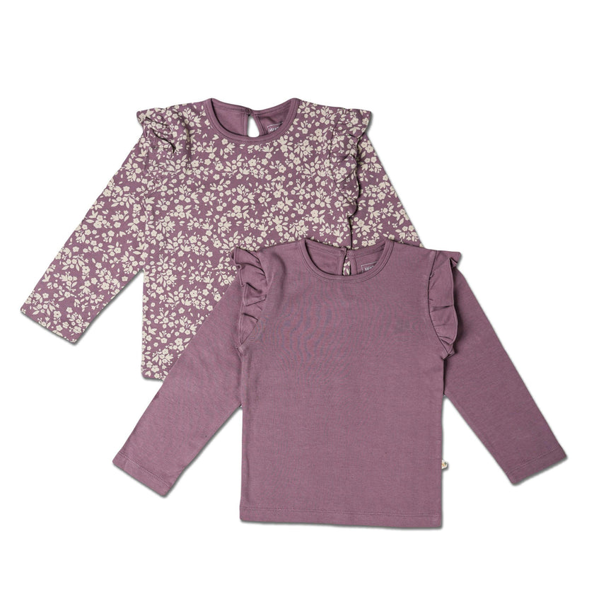 Organic Ruffle Long Sleeve Top Set of 2