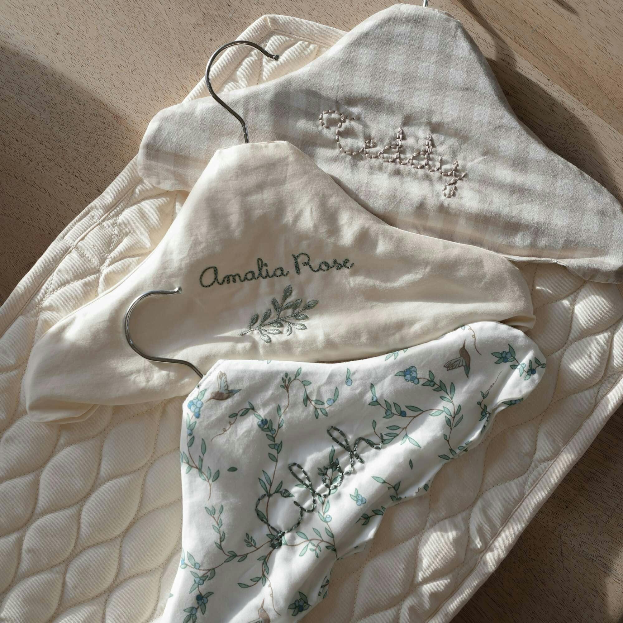 Children's Picnic Gingham Wooden Hanger