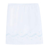 Embroidered Crib Skirt - Sky