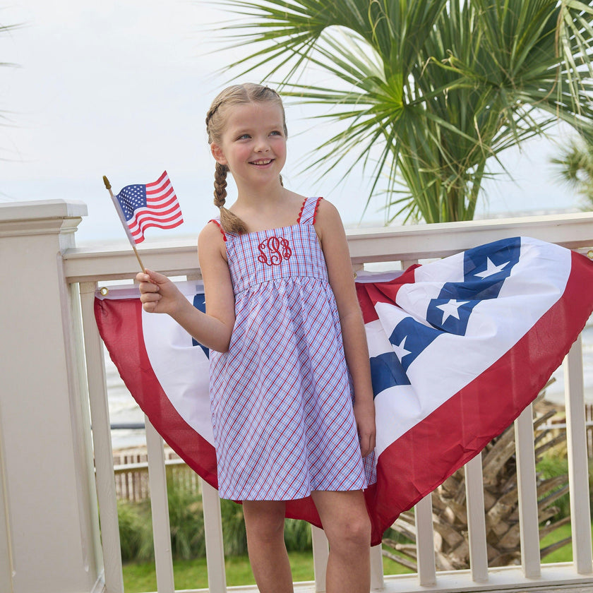 Evie Dress - Patriotic Plaid