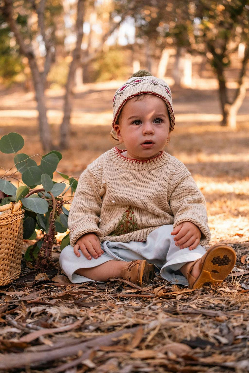 Christmas Tree Sweater in Taupe