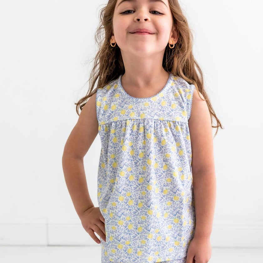 Lemons Girls Pima Cotton Short Pajama Set