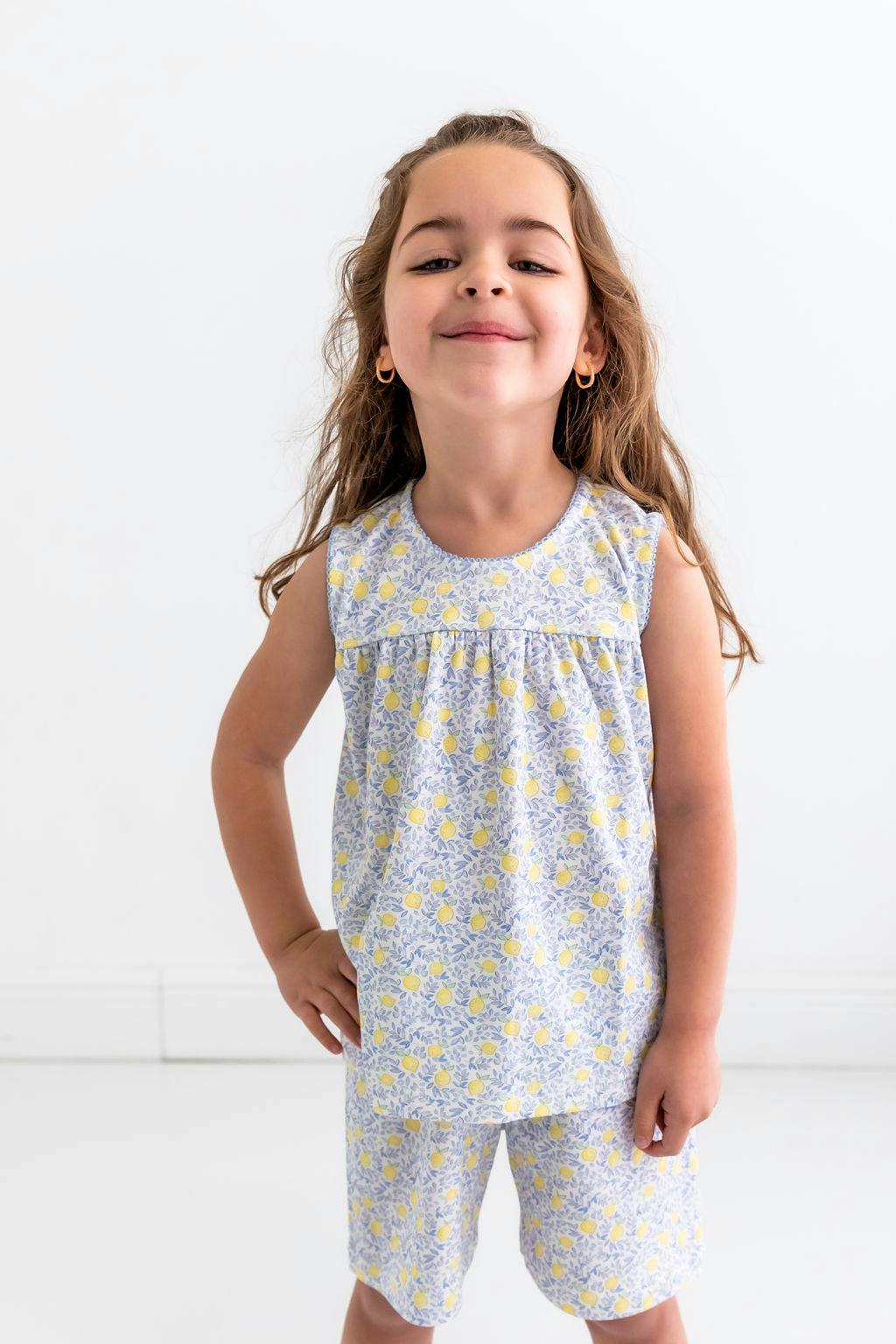 Lemons Girls Pima Cotton Short Pajama Set