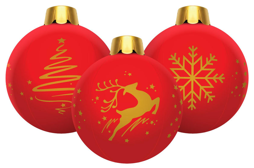 32" Inflatable Holiday Ornament - Red 3 Pack