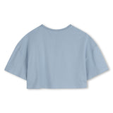 Blue Chloé Cropped Logo T-Shirt