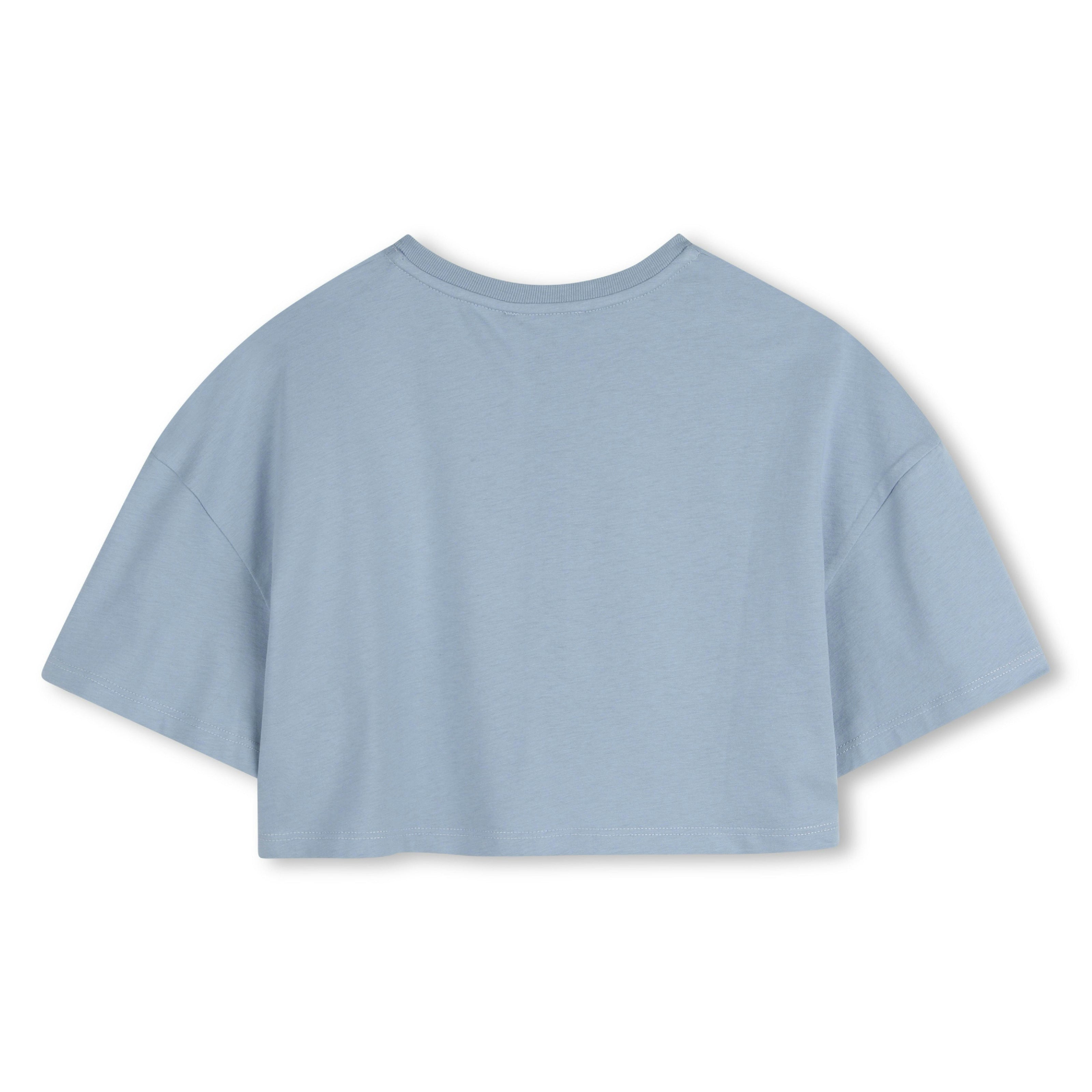 Blue Chloé Cropped Logo T-Shirt