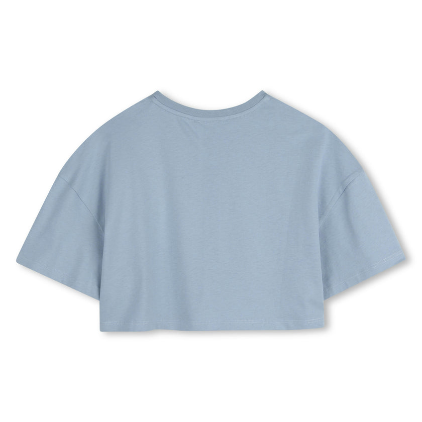 Blue Chloé Cropped Logo T-Shirt