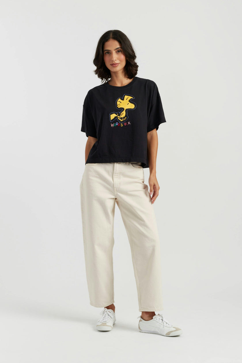 Cotton Woodstock Embroidered T-Shirt