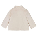 Off White Bow Faux Fur Coat