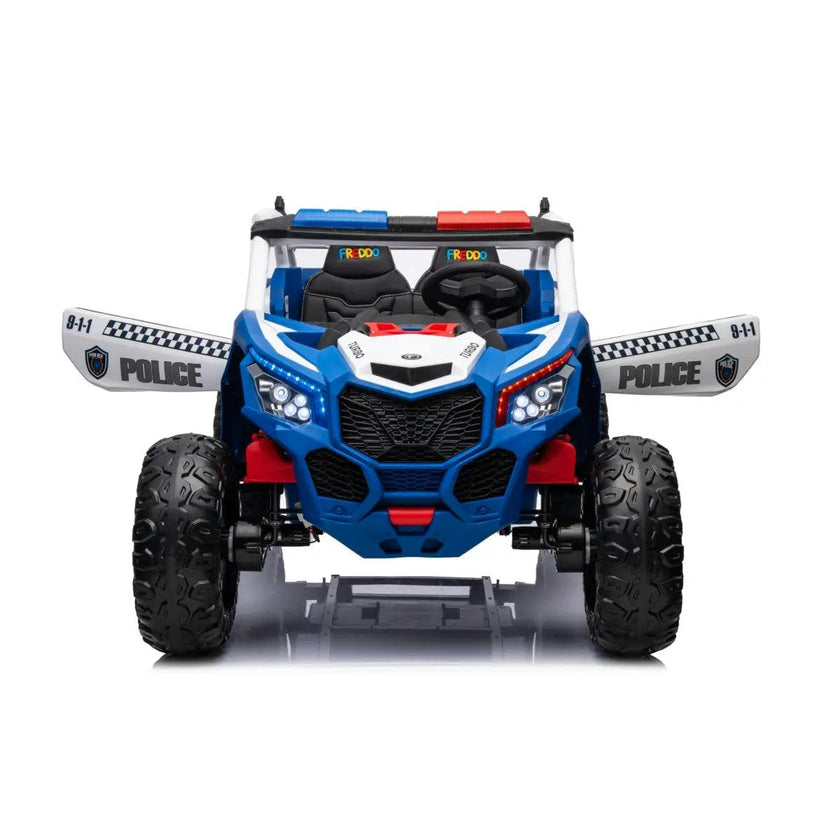 24V 4x4 Freddo Storm Police UTV 2-Seater for Kids with Lights & Sirens for Action-Packed Adventures
