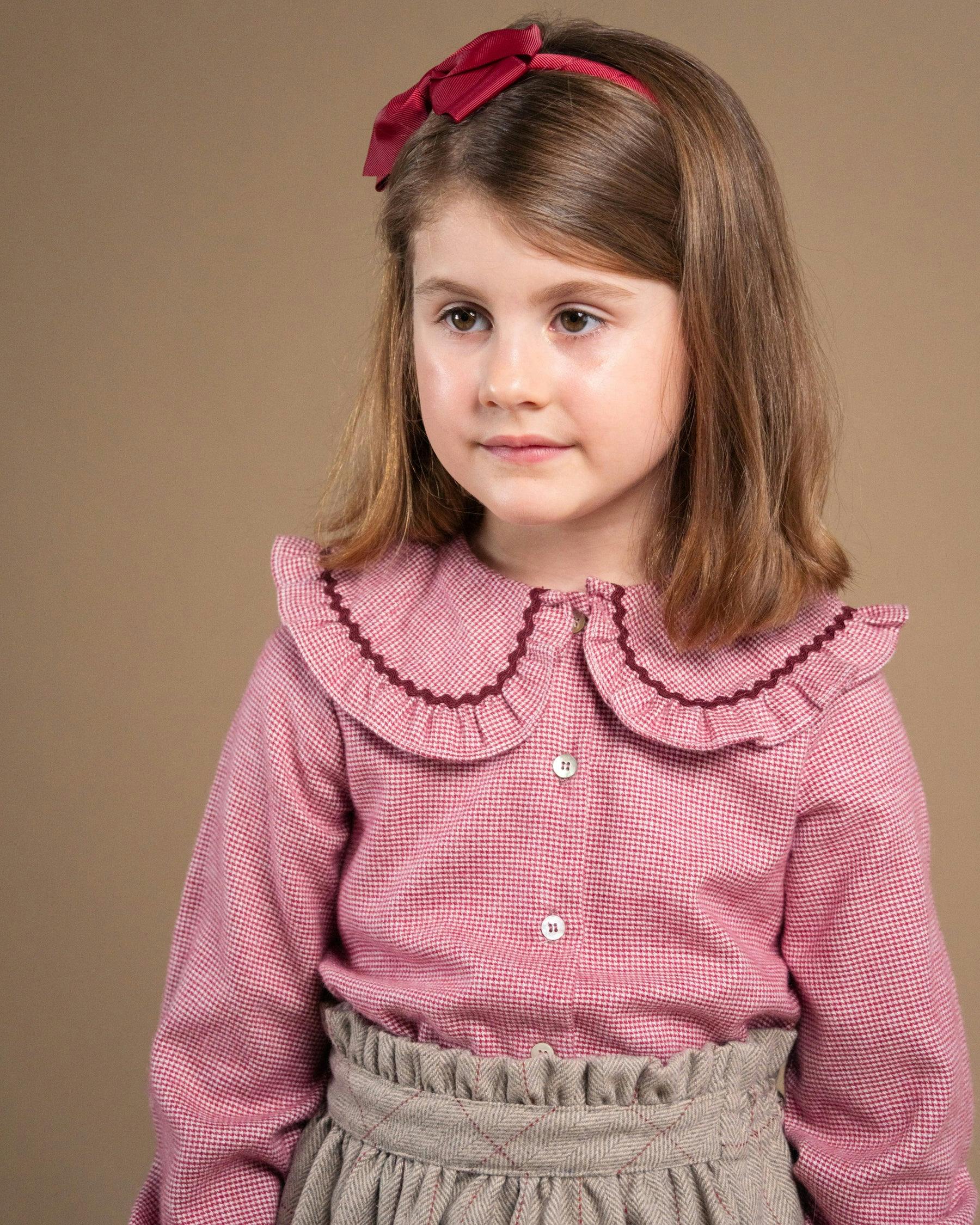 Gaya Blouse Burgundy Minicheck