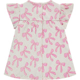 Bow Print Short Sleeve Dress