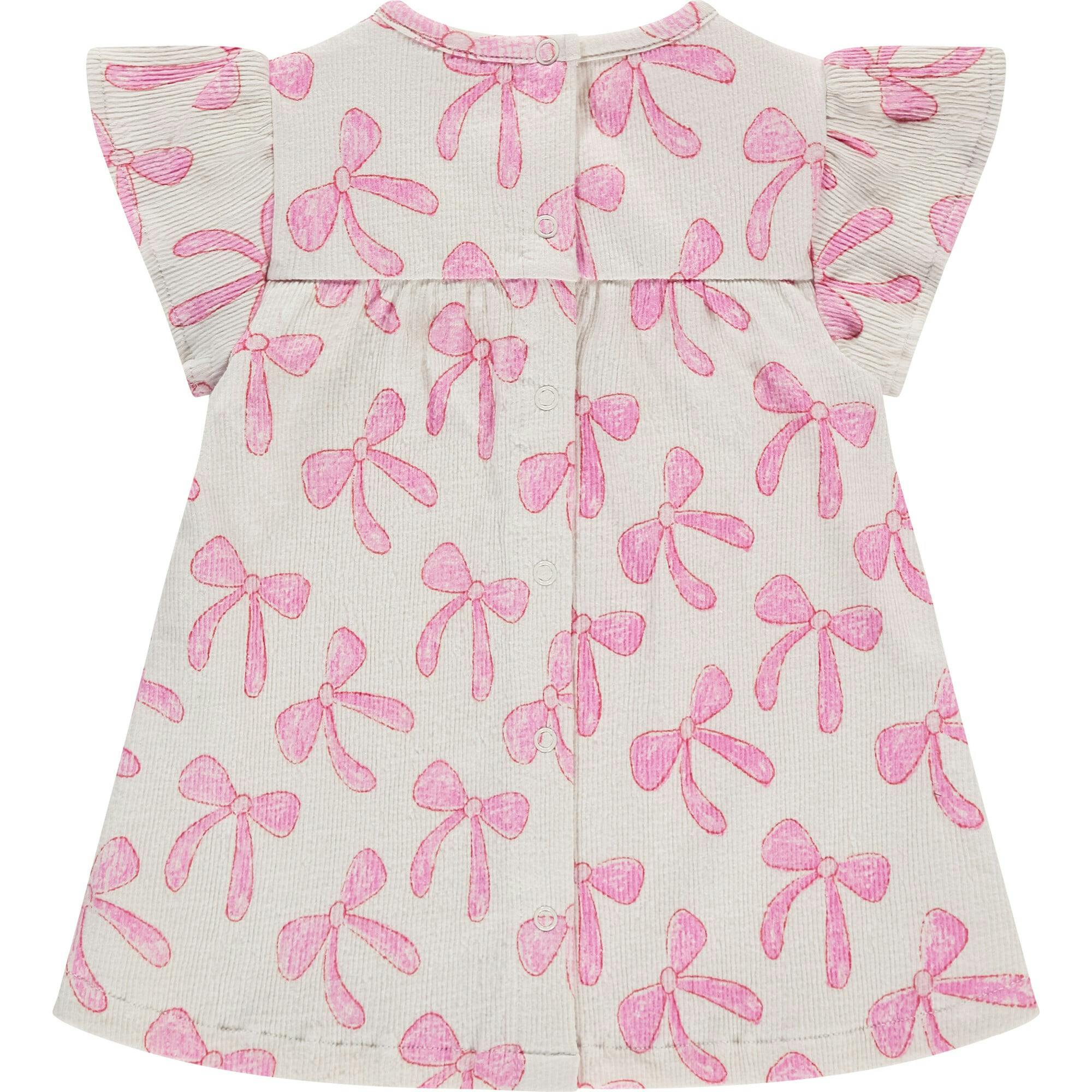 Bow Print Short Sleeve Dress
