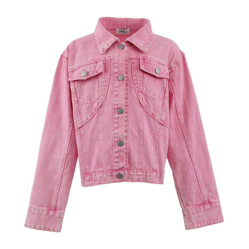 Pink Crystal Tassel Denim Jacket