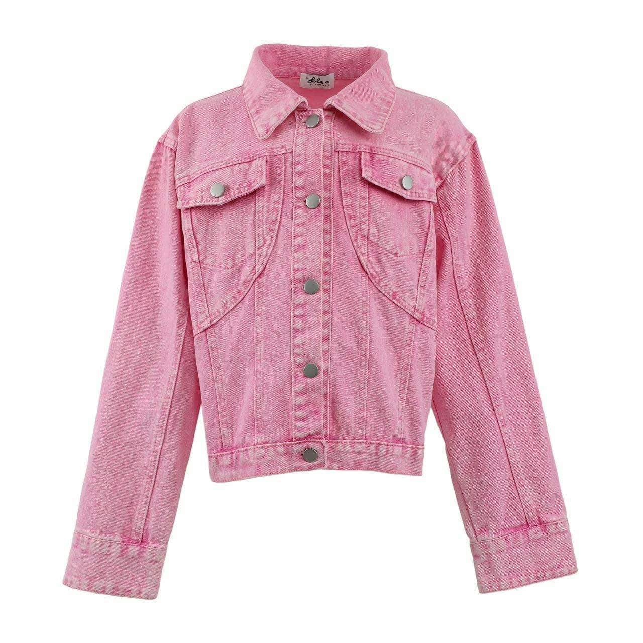 Pink Crystal Tassel Denim Jacket