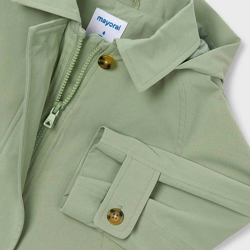 Green Hooded Windbreaker