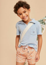 Orange Flowers Boys' Swim Shorts