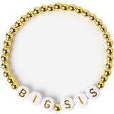 BIG SIS Gold Bead & White Letters Bracelet