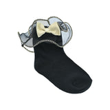 Gold Trim Bow Tulle Socks
