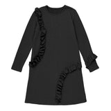 Ruffle Neck Long Sleeve Dress