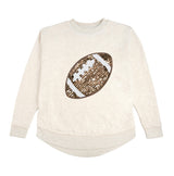 Game Day Football Sequin Patch Women's Sweatshirt