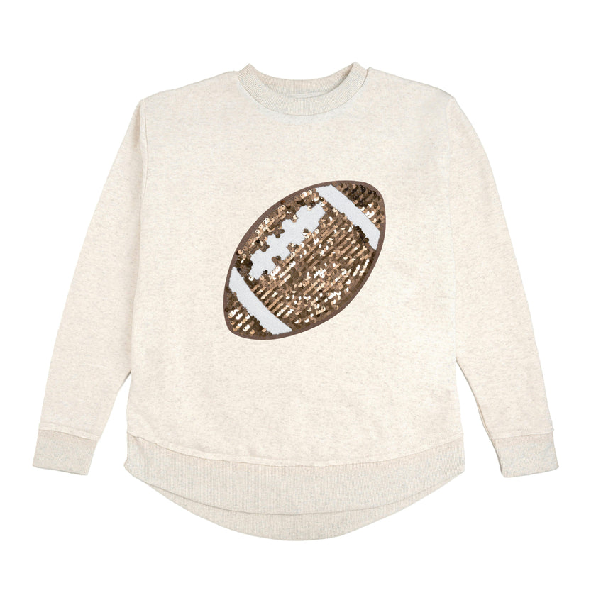 Game Day Football Sequin Patch Women's Sweatshirt