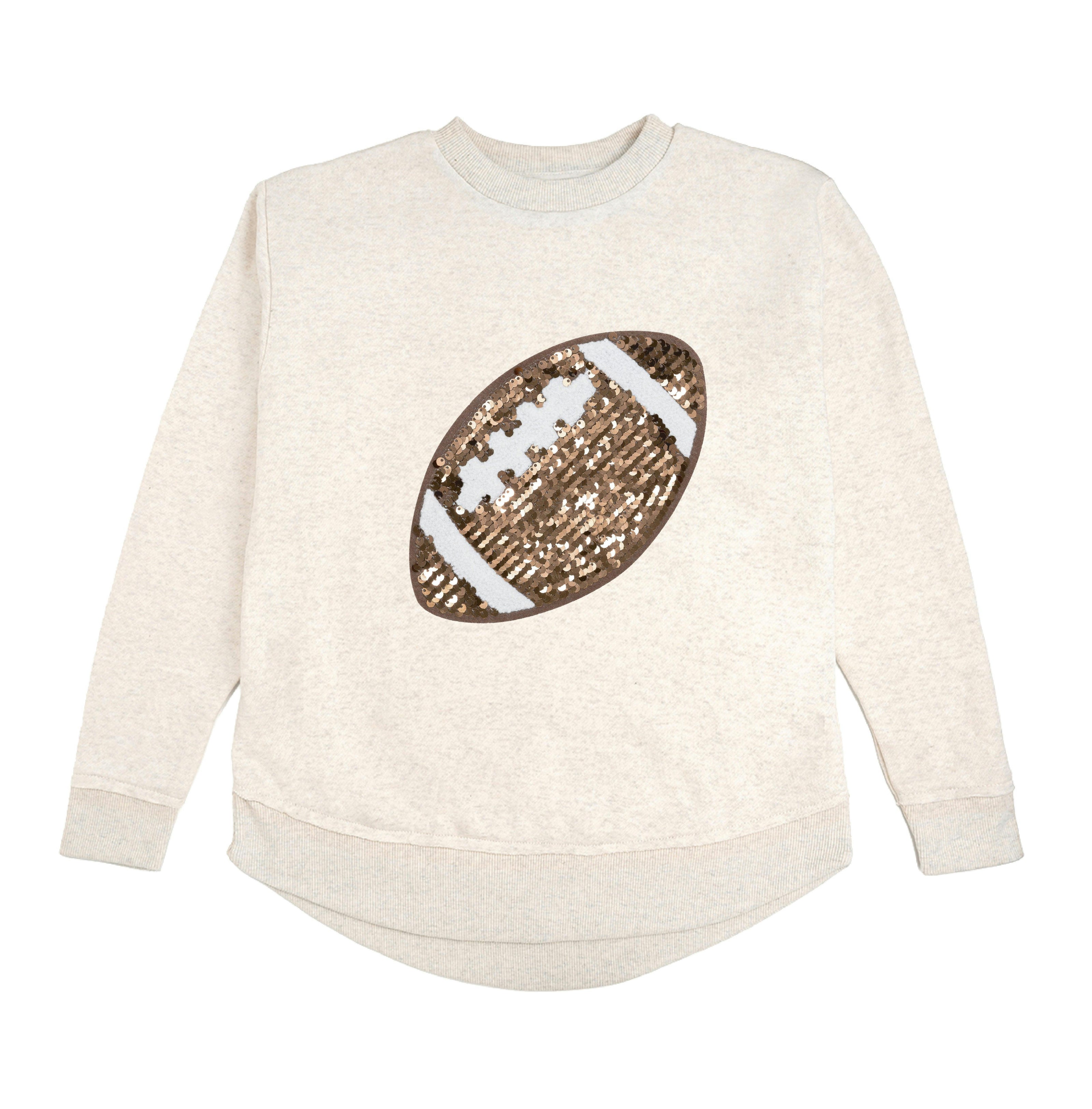 Game Day Football Sequin Patch Women's Sweatshirt
