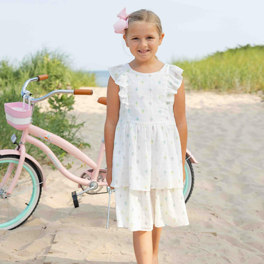Printed Floral Dress With Ruffles