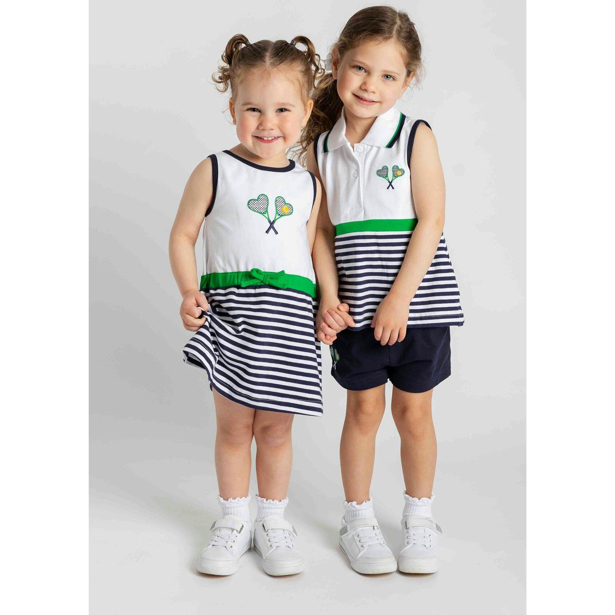 Knit Short Set with Tennis Rackets