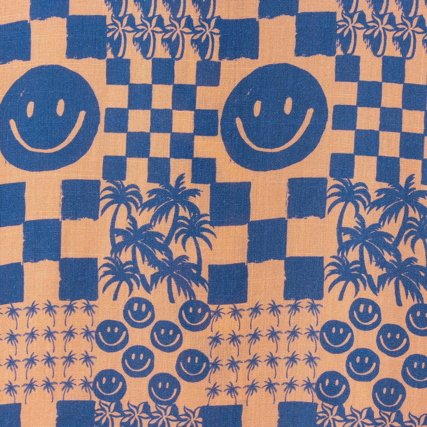 Boys Synthetic Viscose Matching Set | Geometric Smiley