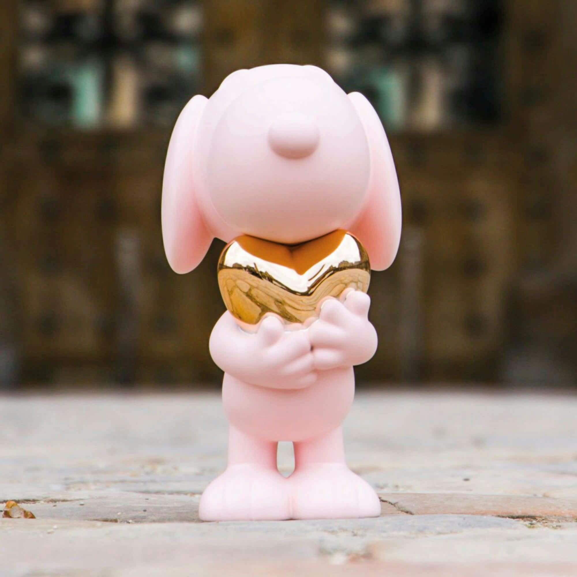 Snoopy HEART Pink & Gold Heart 11in