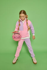 Color Block Pullover - Pink & Lilac