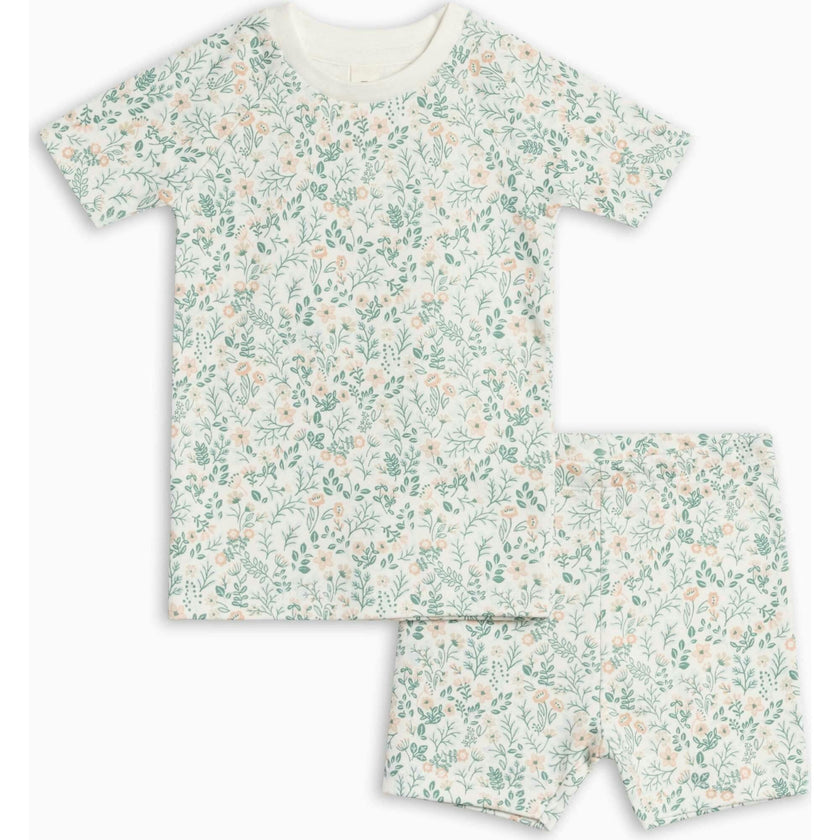 2-Piece Short Sleeve Jammie Set - Merion Floral / Laguna + Shell