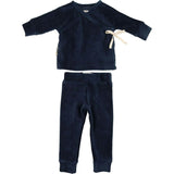 Ribbed Velour Long Sleeve Kimono Top & Pant 2-Piece Set