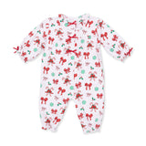 Bows & Candy Canes - Long Sleeve Ruffle Collar Romper
