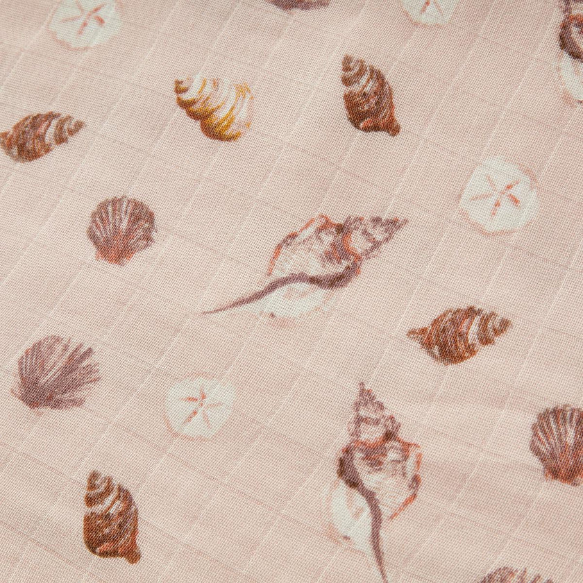 Seashells Big Lovey Three-Layer Muslin Blanket