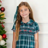 Ariella Girl Dress - Green Tartan
