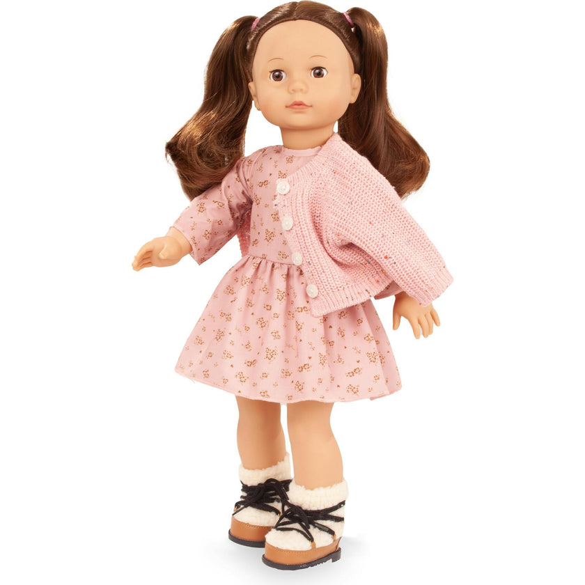 Gotz Elisabeth Flowers Millefleur 18" Standing Doll With Brown Hair And Sleeping Eyes