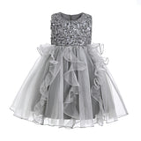 Gray Leonora Sequin Tulle Dress
