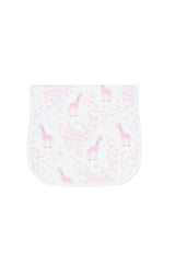 Pink Giraffe Print Burp Cloth