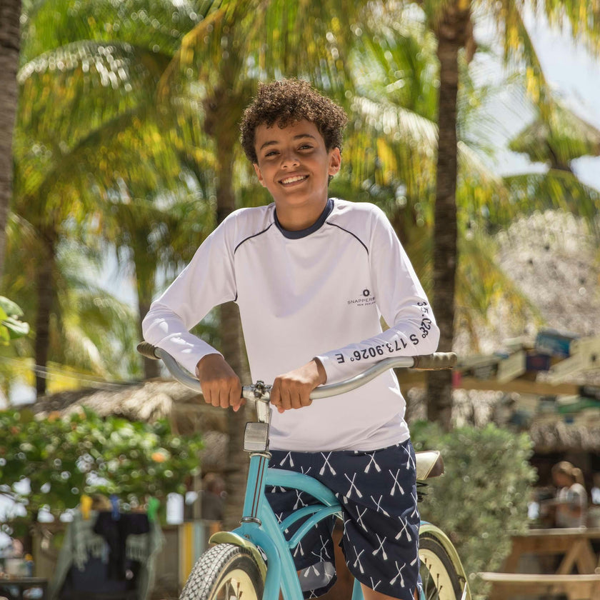 Compass White Long Sleeve Rash Top
