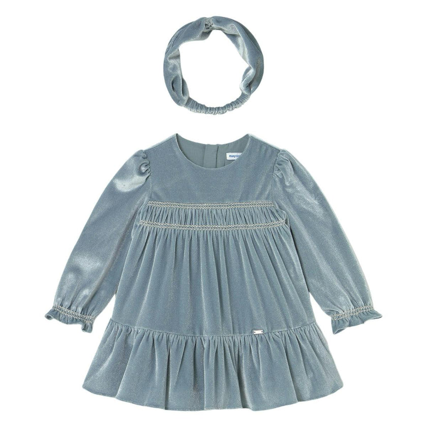 Mayoral Velvet Dress with Headband 18M