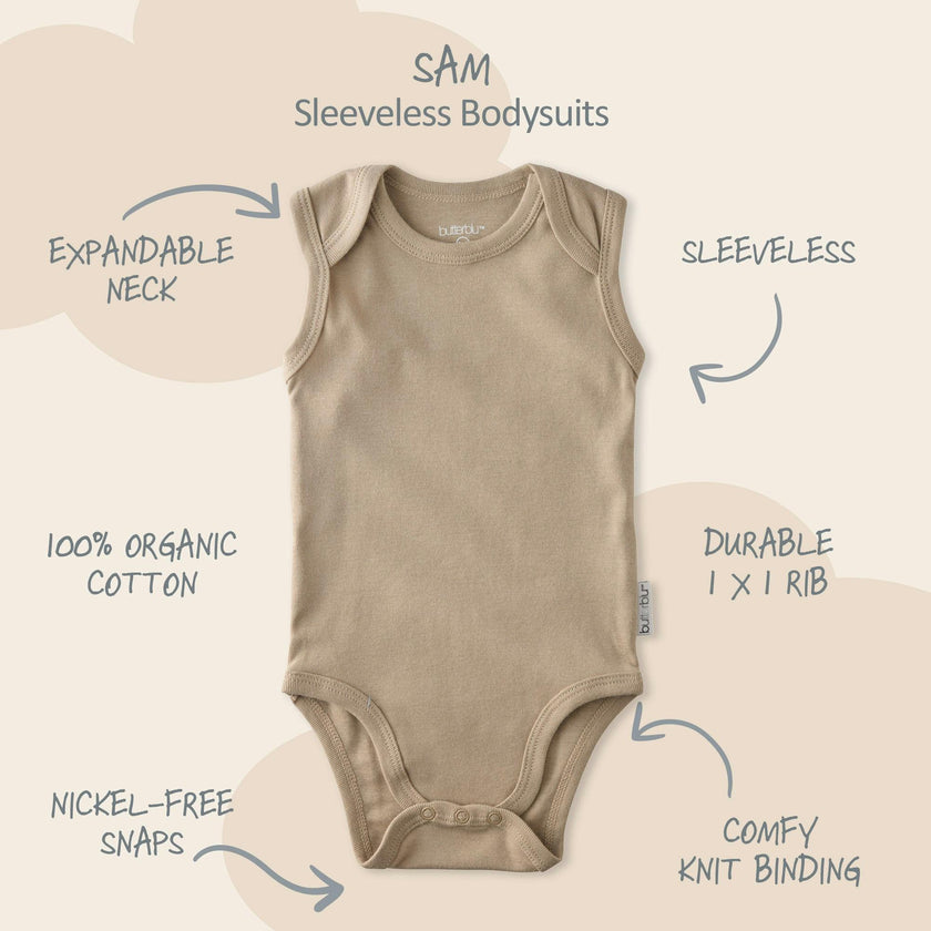 SAM 5-Pack Sleeveless Bodysuits