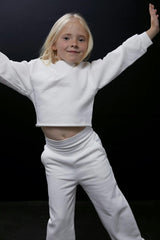 Cotton High Waisted Wide Leg Sweatpant With Raw Hem